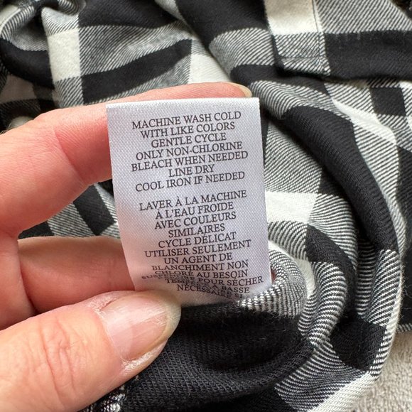 NWT! Como Vintage Soft Flannel Shirt in Black and White Plaid - Picture 8 of 8